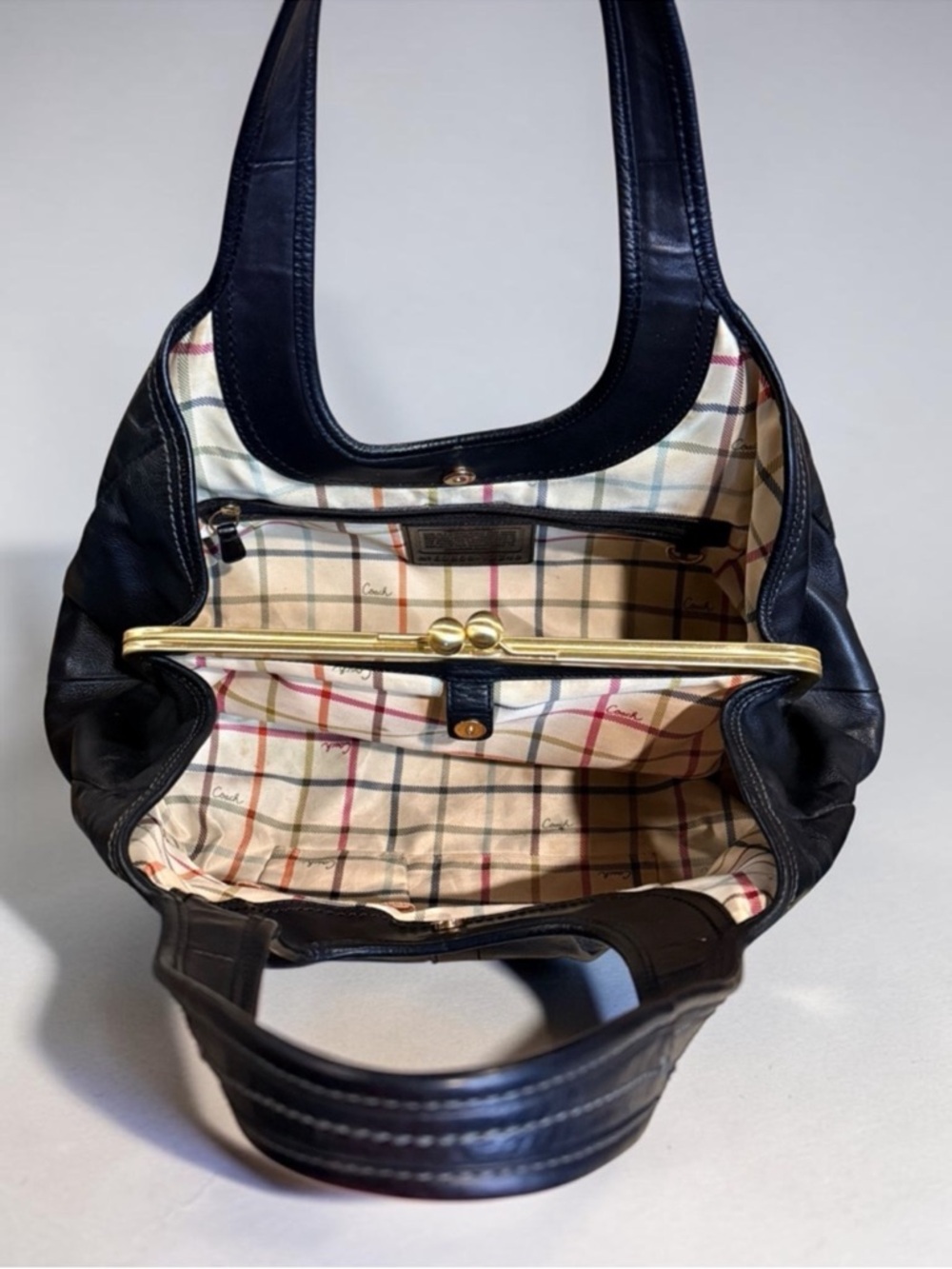 COACH Madison Pinnacle Black Leather Maggie Shoulder Bag 12248 - Picture 10 of 16